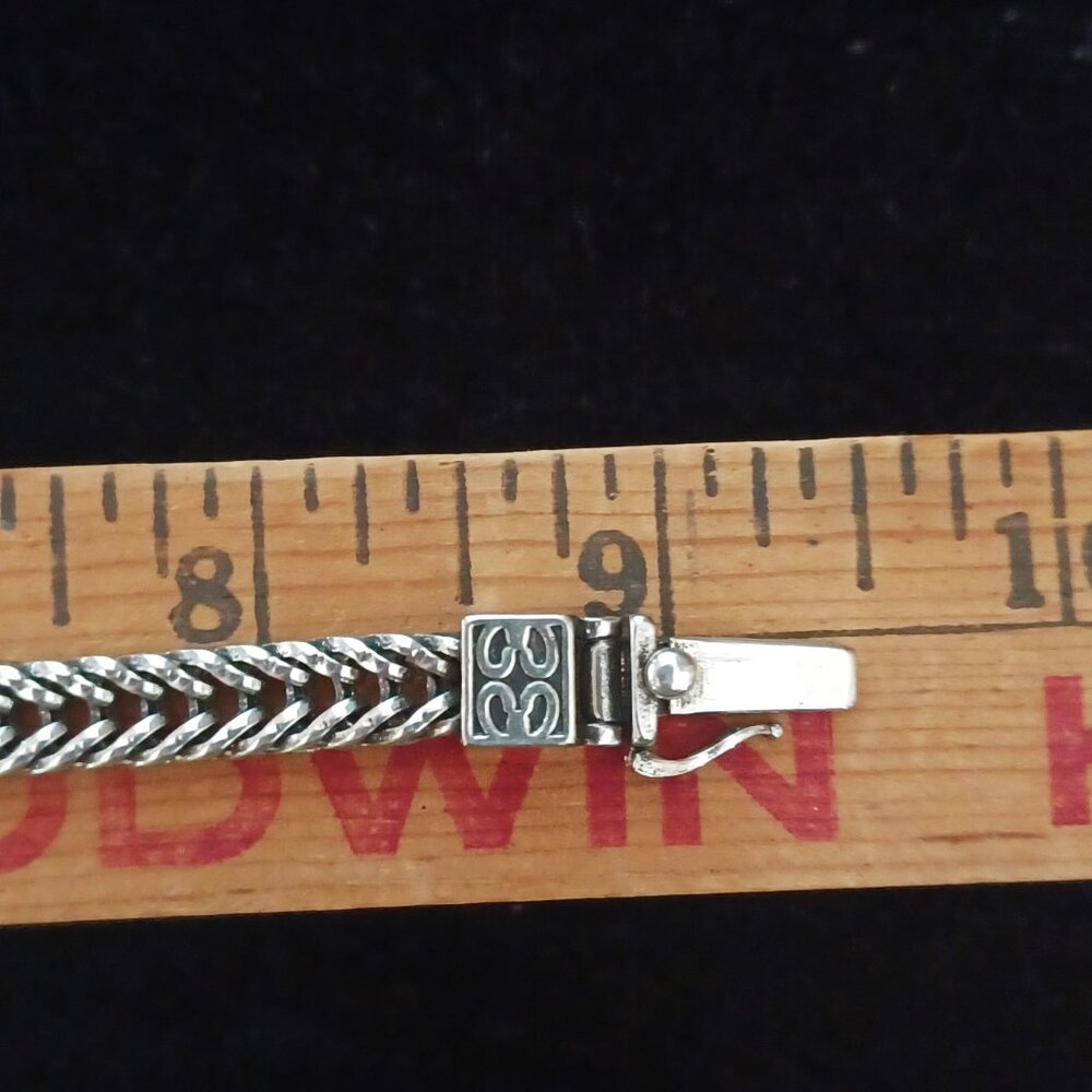 Sterling Silver Braided Bracelet, Unisex, 26.40g - Picture 4 of 8